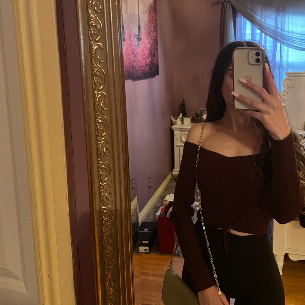Zara off the shoulder plum top